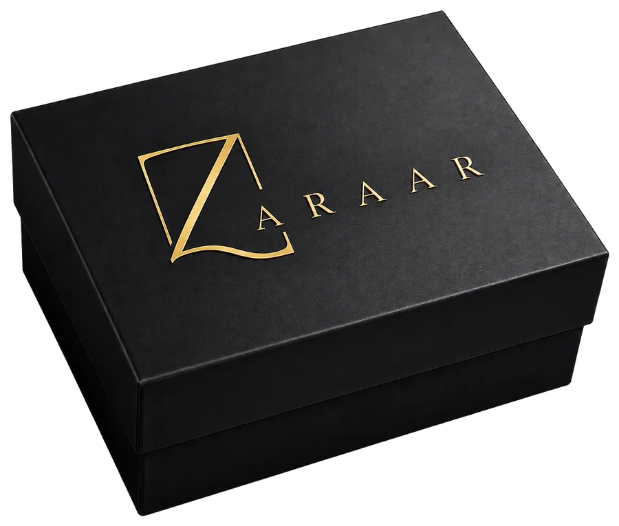 ZARAAR branded packaging box
