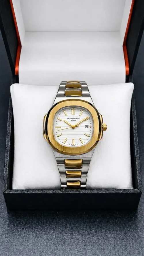 ZARAAR Patek Philippe Dual Tone Watch — PEARL WHITE