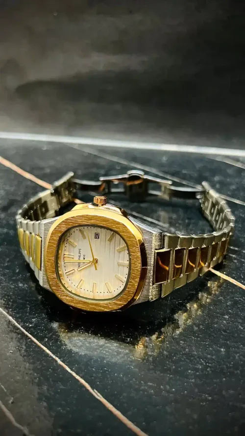 ZARAAR Patek Philippe Dual Tone Watch — PEARL WHITE