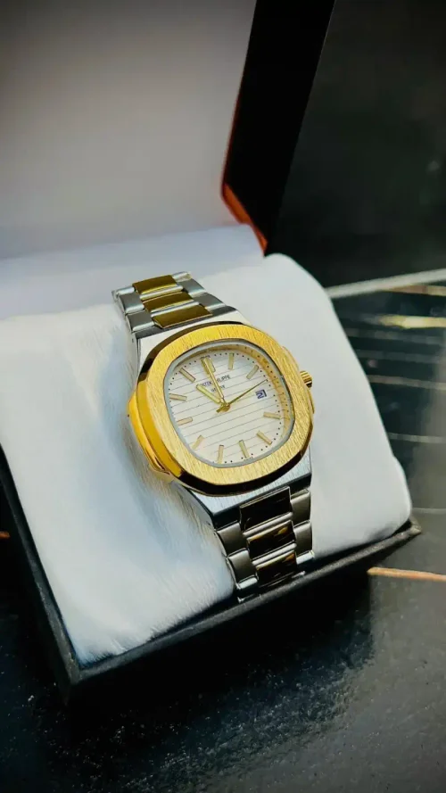 ZARAAR Patek Philippe Dual Tone Watch — PEARL WHITE